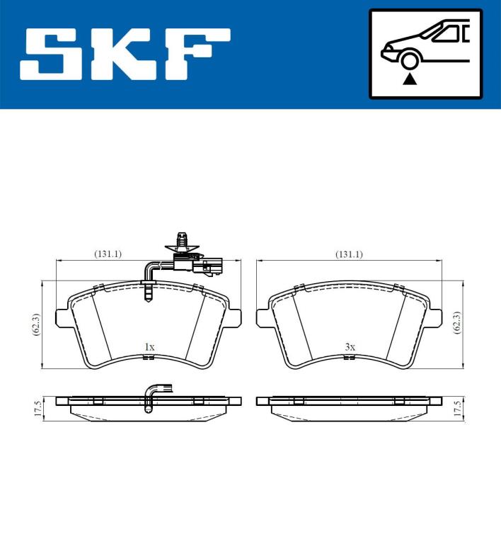 Jogo de 4 pastilhas de travão SKF VKBP 80326 E